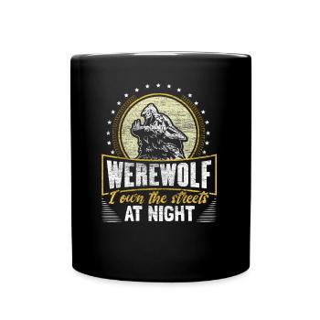 Halloween Werwolf Mond Horror Geschenk - Tasse einfarbig - Schwarz - Vorne