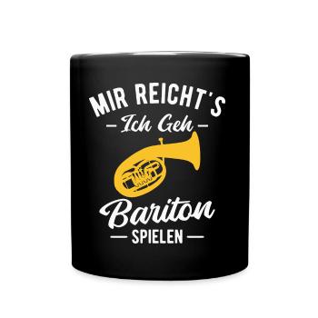 Baritonhorn Musiker Bariton Orchester Blasmusik - Tasse einfarbig - Schwarz - Vorne