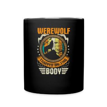 Halloween Werwolf Geschenk - Tasse einfarbig - Schwarz - Vorne