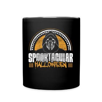 Halloween Skelett Gruselig Geschenk - Tasse einfarbig - Schwarz - Vorne