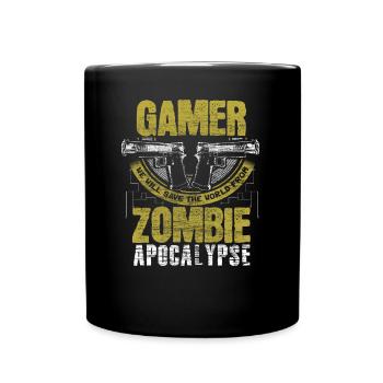 Zombie Apokalypse Virus Lustig Geschenk - Tasse einfarbig - Schwarz - Vorne