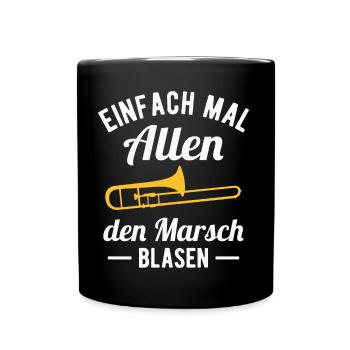 Posaunist Musiker Posaune Orchester Blasmusik - Tasse einfarbig - Schwarz - Vorne