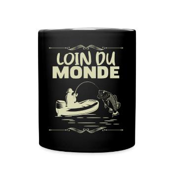 Pêche Citation Pêcheur Solitaire Cadeau Papa - Mug uni - noir - Devant