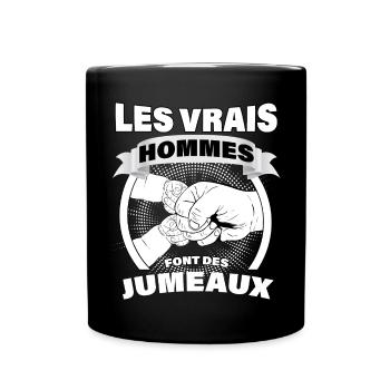 Papa Et Les Jumeaux Humour Naissance - Mug uni - noir - Devant
