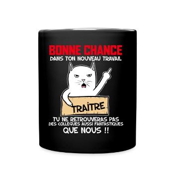 Collègue Message Départ Humour - Mug uni - noir - Devant