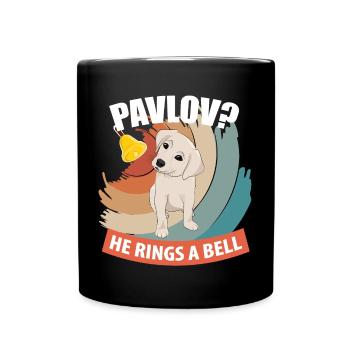 Pavlov - Er läutet eine Glocke - Funny Psychology - Tasse einfarbig - Schwarz - Vorne