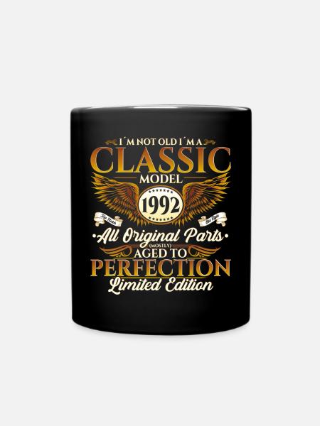 Né en 1992 30ème Anniversaire Cadeau Hommes Fun - Mug uni - noir