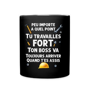 Construction Et Chantier Humour Homme - Mug uni - noir - Devant