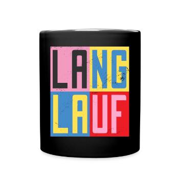 Langlauf Design - Tasse einfarbig - Schwarz - Vorne