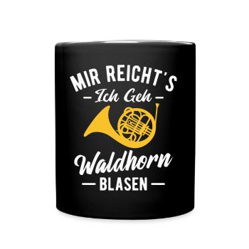 Waldhorn Hornist Orchester Musiker Horn Blasmusik - Tasse einfarbig - Schwarz - Vorne
