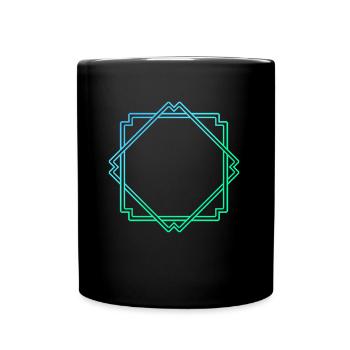 Décoration de cadre carré bleu vert - Mug uni - noir - Devant