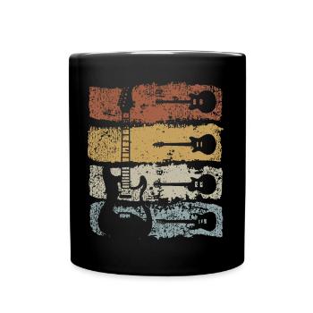 Rétro Guitare Musicien Guitariste Rock Musique - Mug uni - noir - Devant