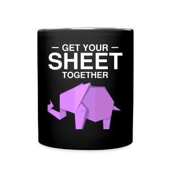 Conception d'origami japonais et origami kirigami - Mug uni - noir - Devant