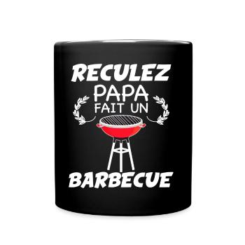 Reculez Papa Fait Un Barbecue Humour Père - Mug uni - noir - Devant