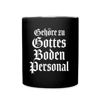 Pfarrer Priester Diakon Gottes Bodenpersonal - Tasse einfarbig - Schwarz - Vorne
