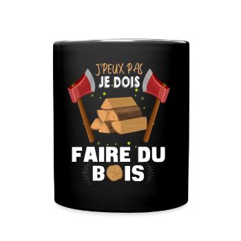 Bois Humour métier Du Bois Bûcheron - Mug uni - noir - Devant