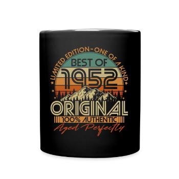Né en 1952 Vintage Anniversaire Rétro - Mug uni - noir - Devant