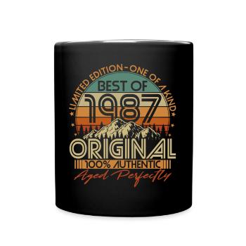 Né en 1987 Vintage Anniversaire Rétro - Mug uni - noir - Devant