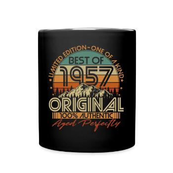 Né en 1957 Vintage Anniversaire Rétro - Mug uni - noir - Devant