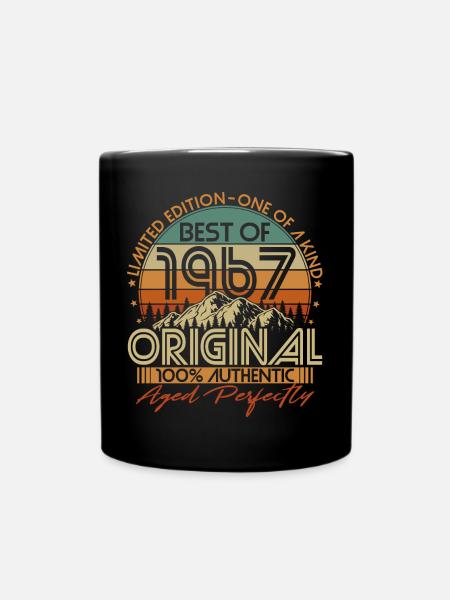 Né en 1967 Vintage Anniversaire Rétro - Mug uni - noir