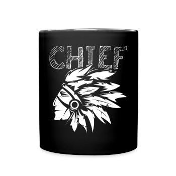 chief chief icon feathers indian logo icon - Full Colour Mug - black - Front