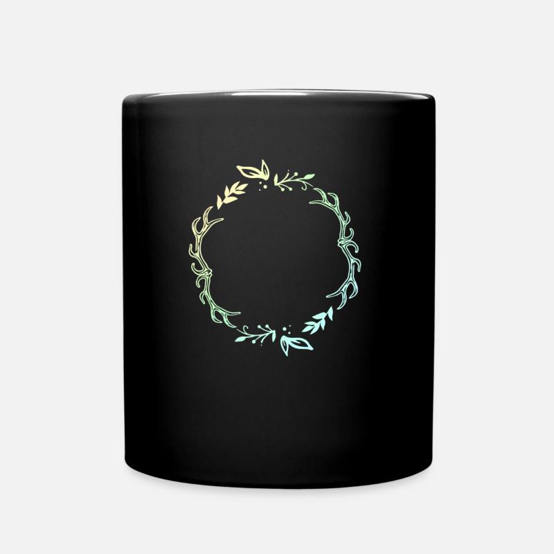 Frame for hunters with flower decoration line - Full Colour Mug - black