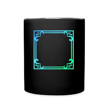 Blue frame with ornaments gift - Full Colour Mug - black - Front