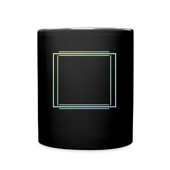 Bunte Linien Quadratischer Rahmen Deko - Tasse einfarbig - Schwarz - Vorne
