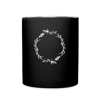 Frame for hunters with flower decoration line - Full Colour Mug - black - Front