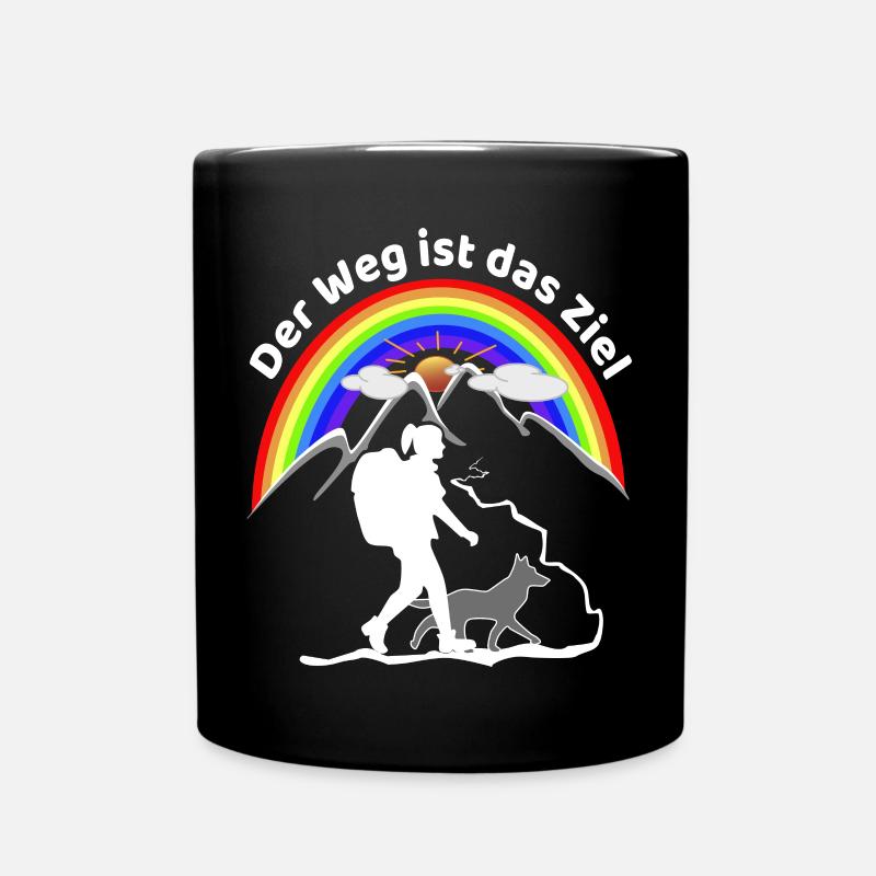 Hund der beste Freund - der Weg ist das Ziel - Tasse einfarbig - Schwarz