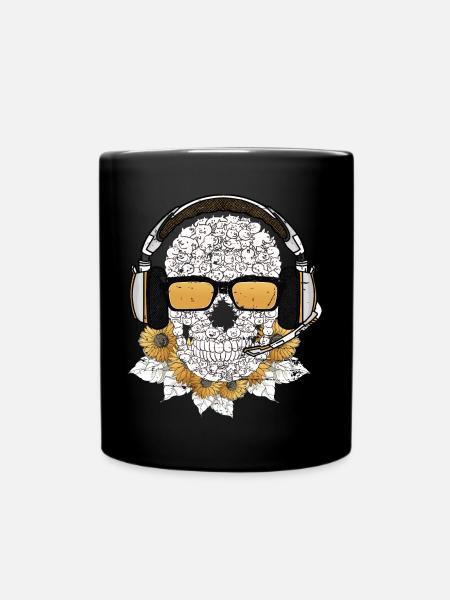 Musik Skull - Tasse einfarbig - Schwarz