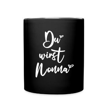 Du wirst Nonna Schweiz wirst Oma Schwangerschaft - Tasse einfarbig - Schwarz - Vorne
