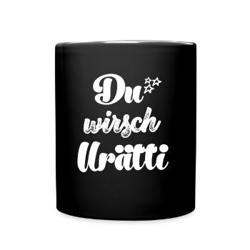 Du wirsch Urätti Hallo Ätti Hallo Opa Schweiz Baby - Tasse einfarbig - Schwarz - Vorne