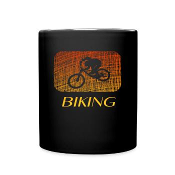 Biking biken - Tasse einfarbig - Schwarz - Vorne