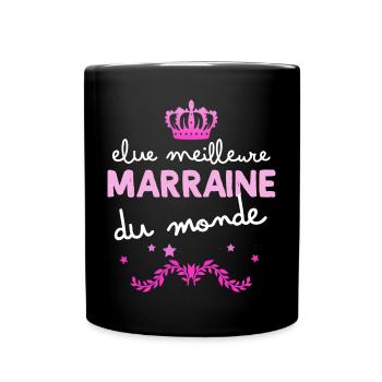 Ma Marraine C'est la Meilleure Et Je L'aime - Mug uni - noir - Devant