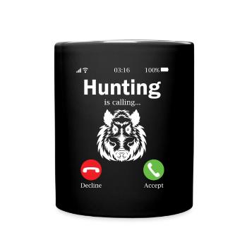 Les sangliers appellent je dois aller à la chasse - Mug uni - noir - Devant