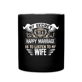 Ehe Hochzeit Braut Geschenk - Tasse einfarbig - Schwarz - Vorne