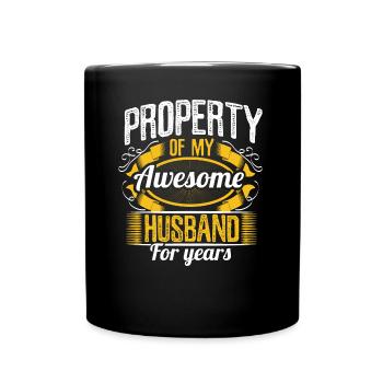 Ehe Hochzeit Ehering Geschenkidee - Tasse einfarbig - Schwarz - Vorne