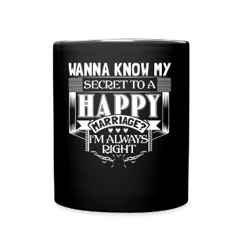Ehe Ehefrau Hochzeitstag Geschenkidee - Tasse einfarbig - Schwarz - Vorne