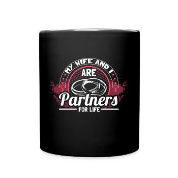 Ehe Hochzeitstag - Tasse einfarbig - Schwarz - Vorne