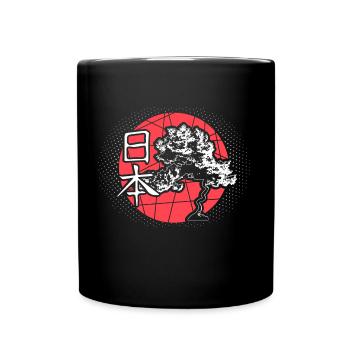 Japan Anime Fahne Geschenkidee - Tasse einfarbig - Schwarz - Vorne
