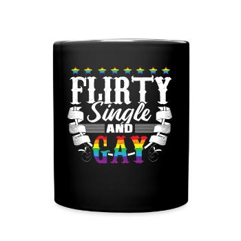 Gay Single Love Gift Idea - Full Colour Mug - black - Front