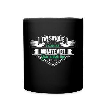 Single Solo Relationship Gift Idea - Full Colour Mug - black - Front
