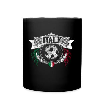 Italien Fußball Italy Nationalmannschaft - Tasse einfarbig - Schwarz - Vorne
