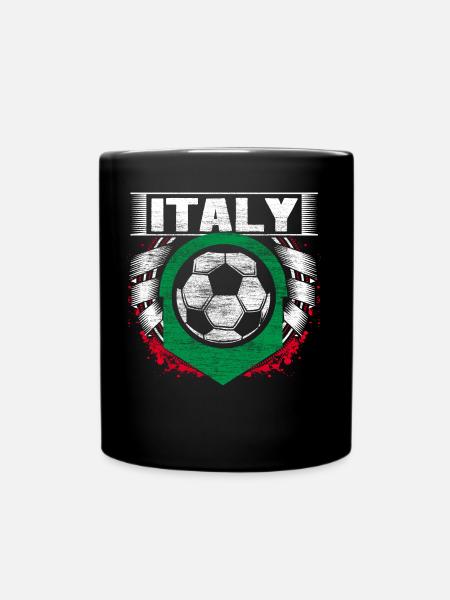 Italien Fußball Italy Ball - Tasse einfarbig - Schwarz
