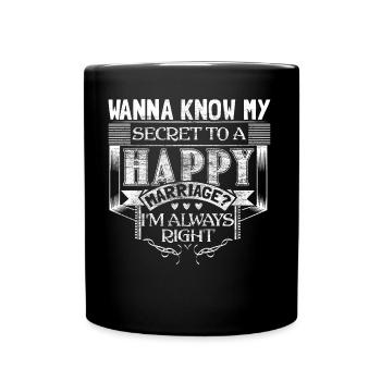 Ehe Ehefrau Ehering Geschenkidee - Tasse einfarbig - Schwarz - Vorne