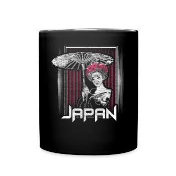 Cadeau du drapeau geisha du Japon - Mug uni - noir - Devant