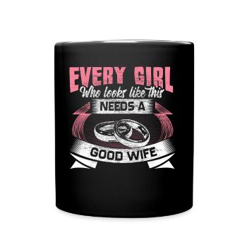 Gay Marriage LGBT Lesbian Gift Idea - Full Colour Mug - black - Front