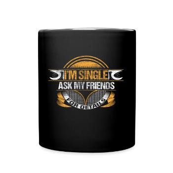 Single Beziehung - Tasse einfarbig - Schwarz - Vorne