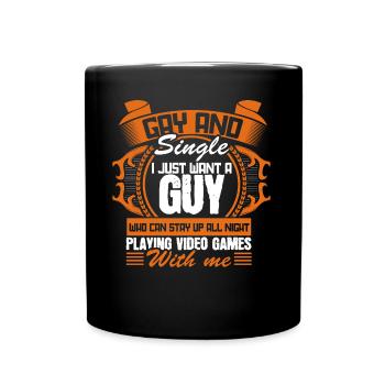 Gay Single Love Partnership Gift Idea - Full Colour Mug - black - Front